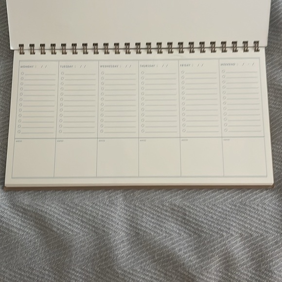 Spiral desk top weekly planner. Handmade in Kansas 12x7 inches. “Plant kindness” - Picture 2 of 4